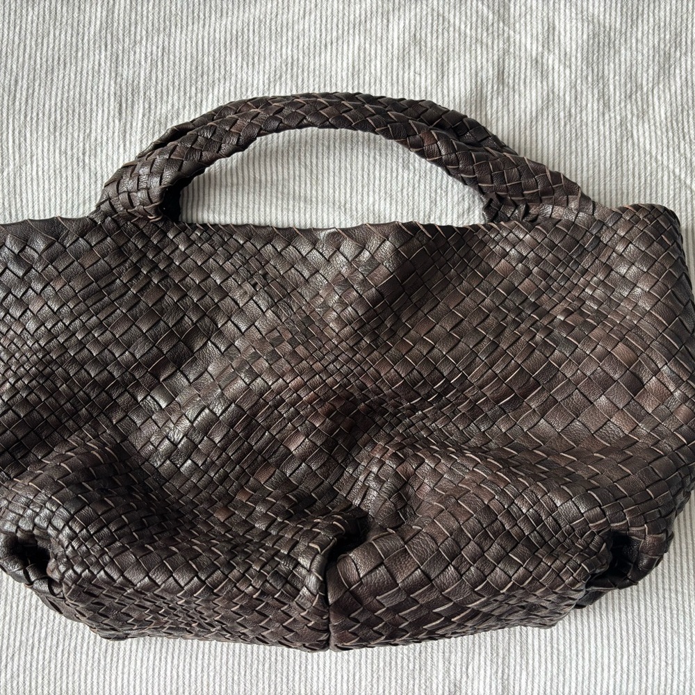 Falor Woven Brown Leather Purse Tote